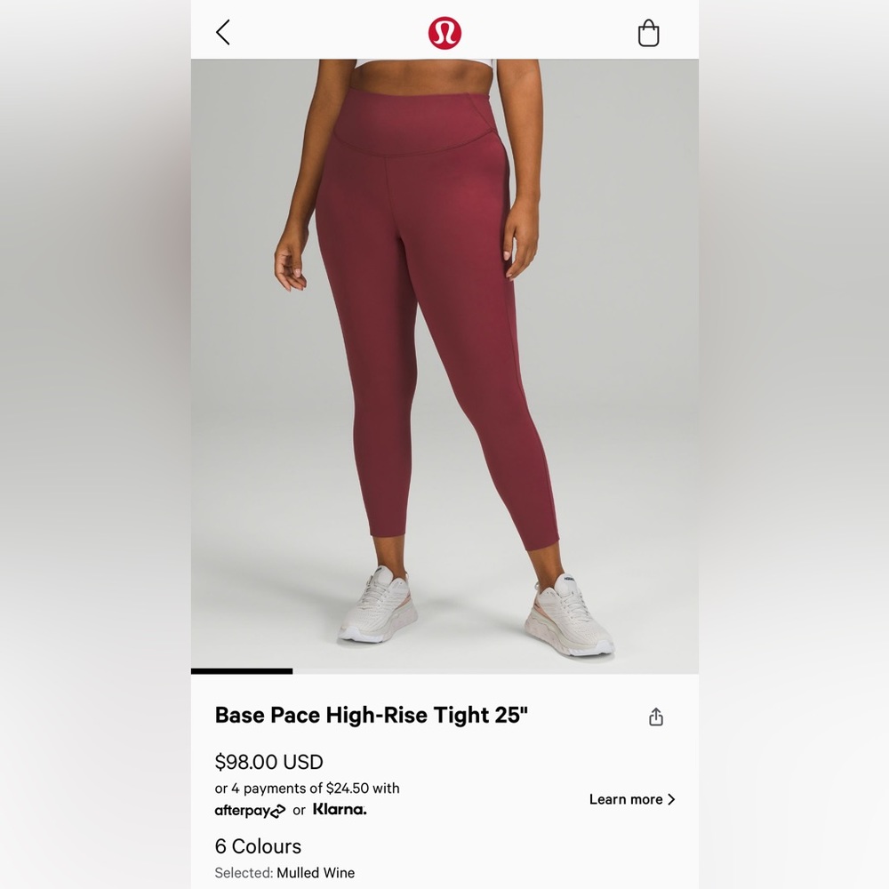 Base Pace High Rise Tight 25”
